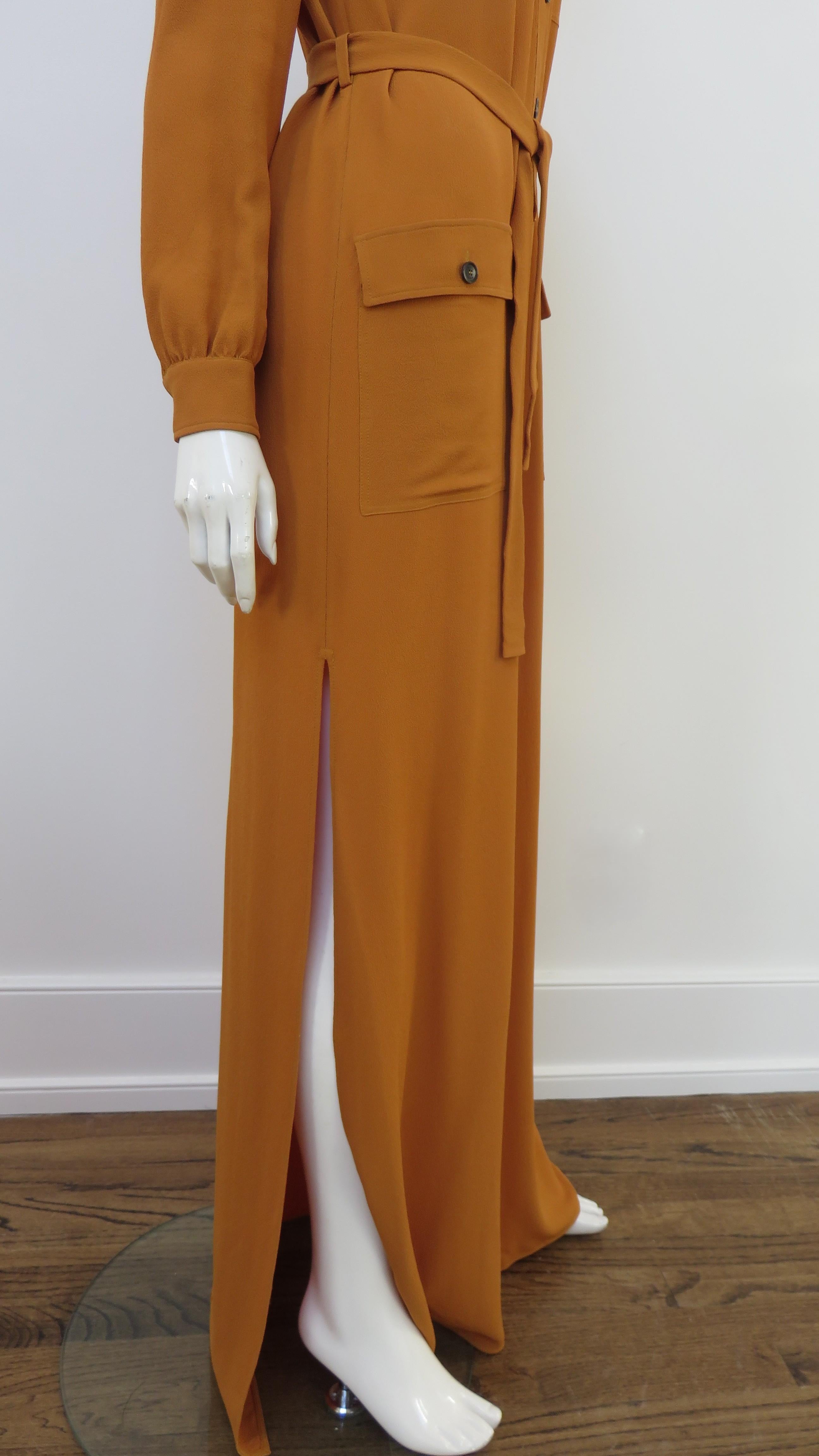 Gucci &New con etichetta Maxi abito in seta e zucca SS 2014 in vendita 4