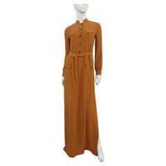 Gucci New with Tags Pumpkin Silk Maxi Dress SS 2014
