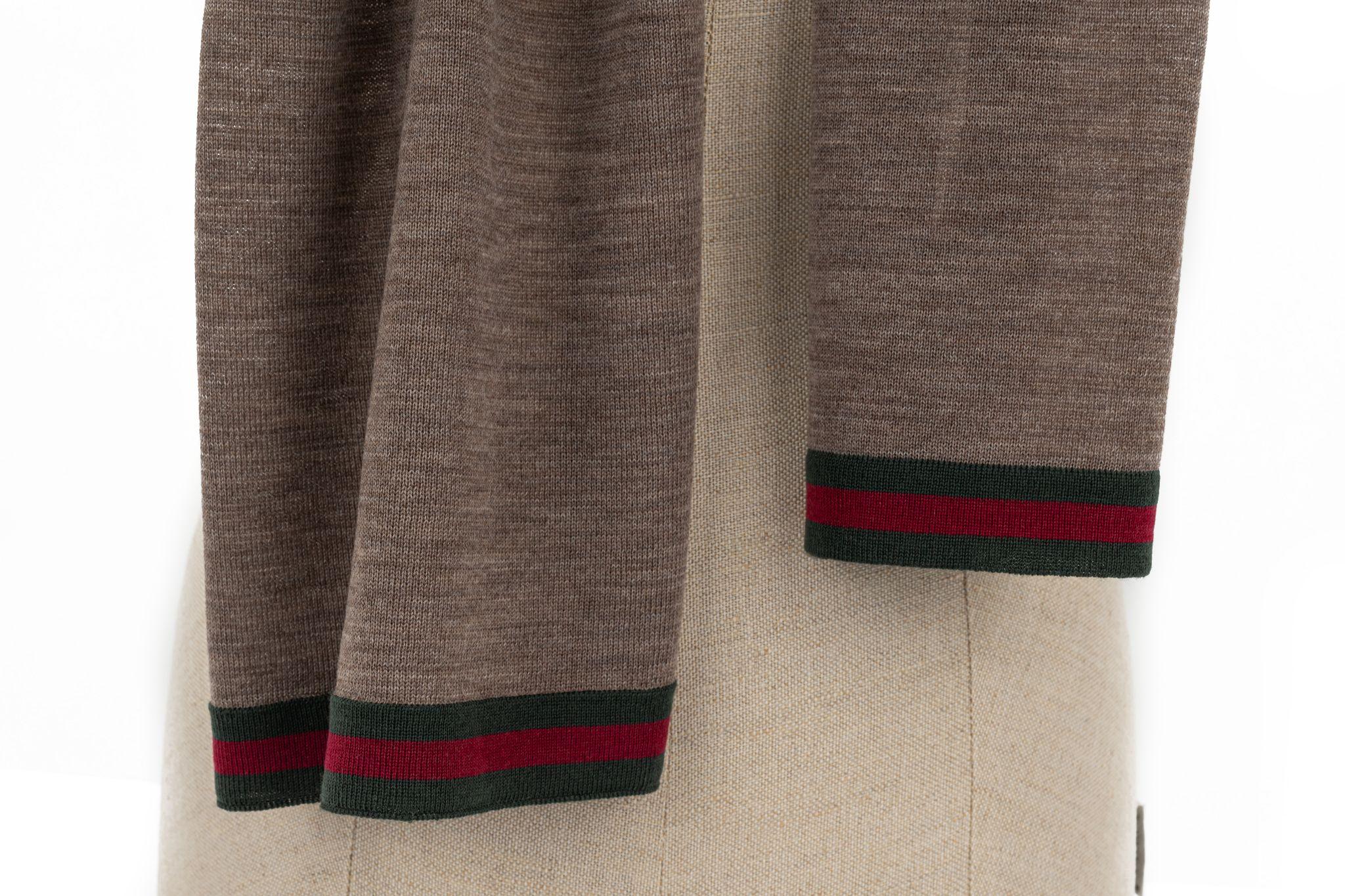 Gray Gucci New Wool Shawl Brown For Sale