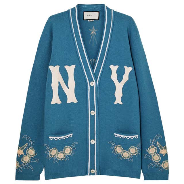 Gucci + New York Yankees Oversized Appliquéd Wool Cardigan at 1stDibs