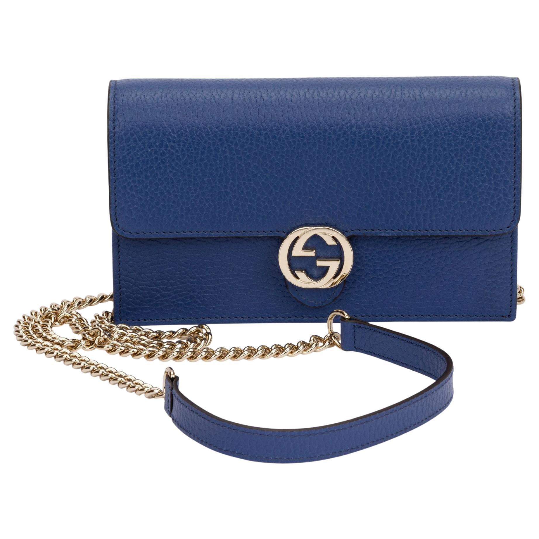 Gucci - Borsa a tracolla blu Letaher NIB in vendita
