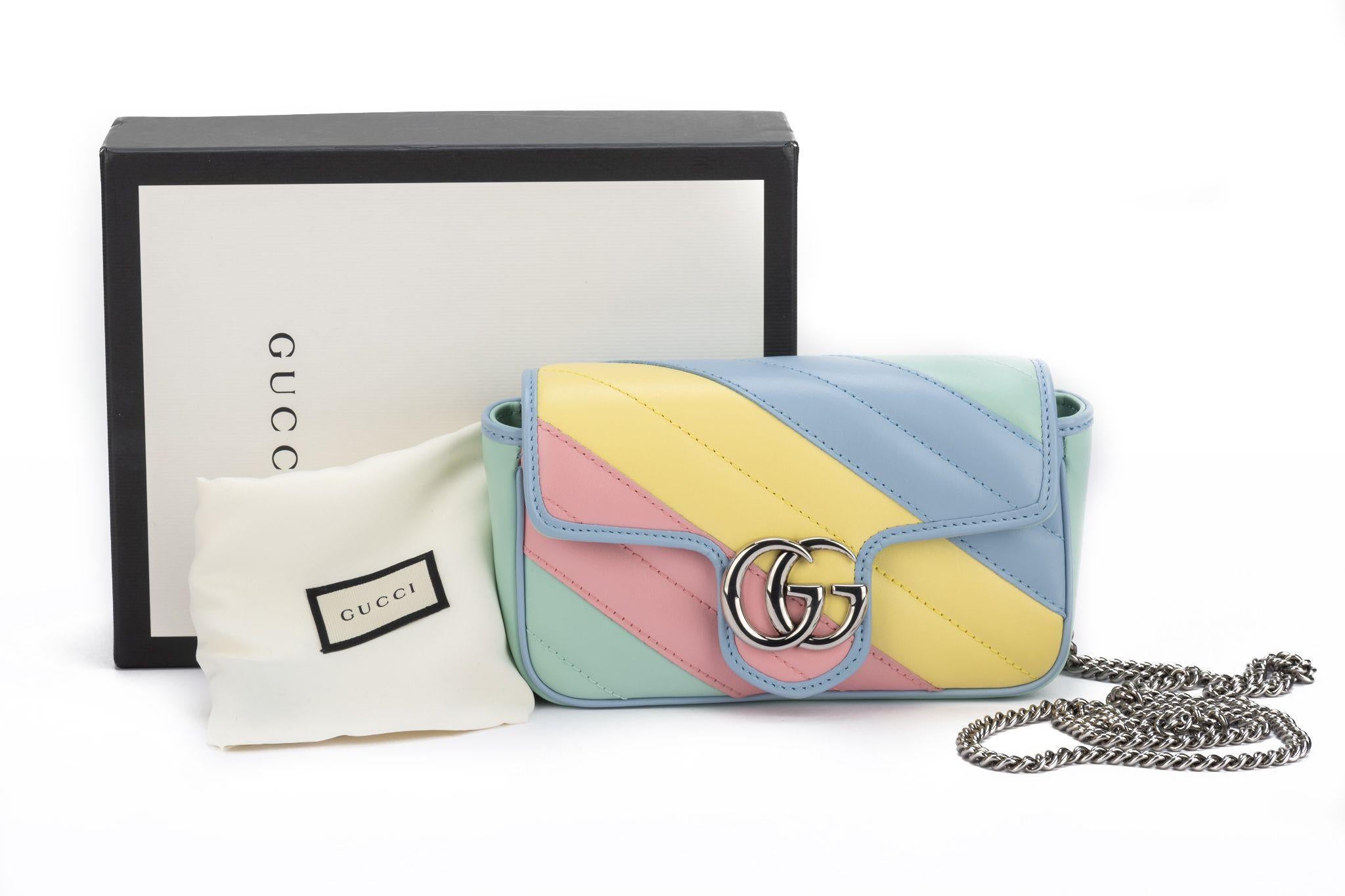Gucci NIB Lim. Ed. Rainbow Marmont Bag For Sale 7
