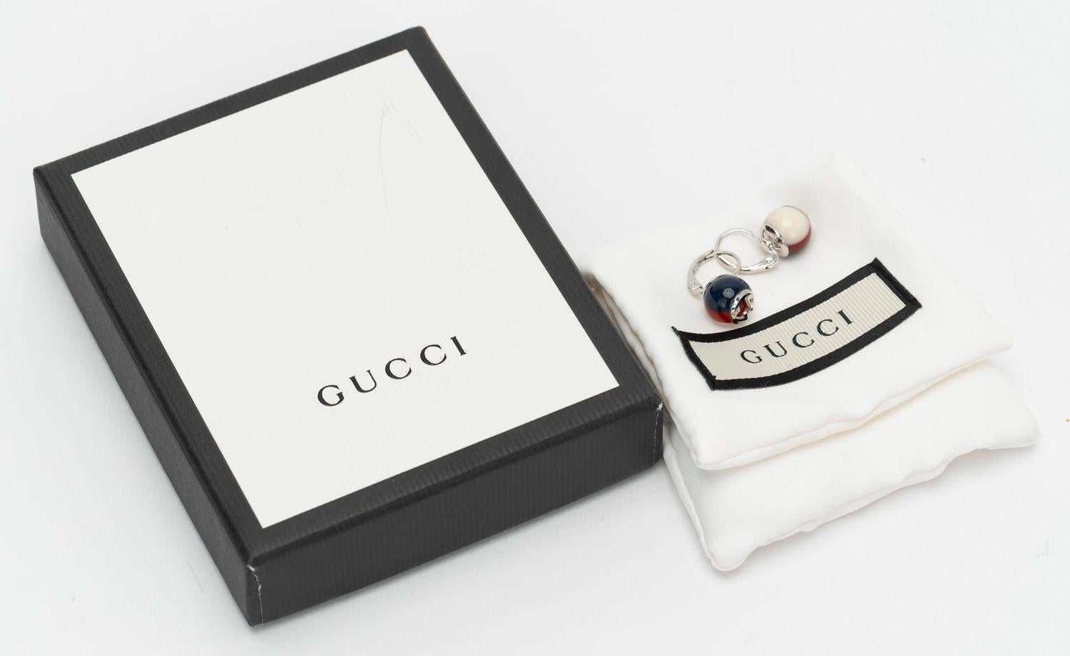 Gucci NIB Mini Logo Drop Earring For Sale 4