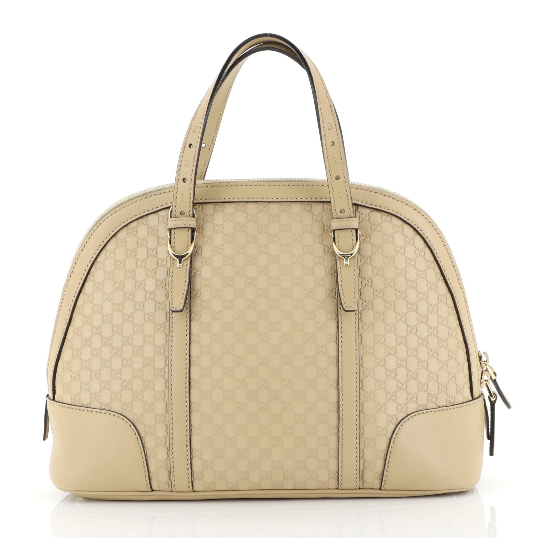 Beige Gucci Nice Top Handle Bag Microguccissima Leather Small