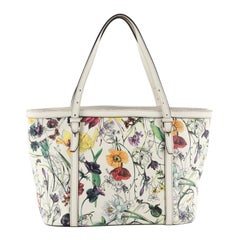 GUCCI Tote Bag 284721 Floral print tote Kids line canvas/leather cream –