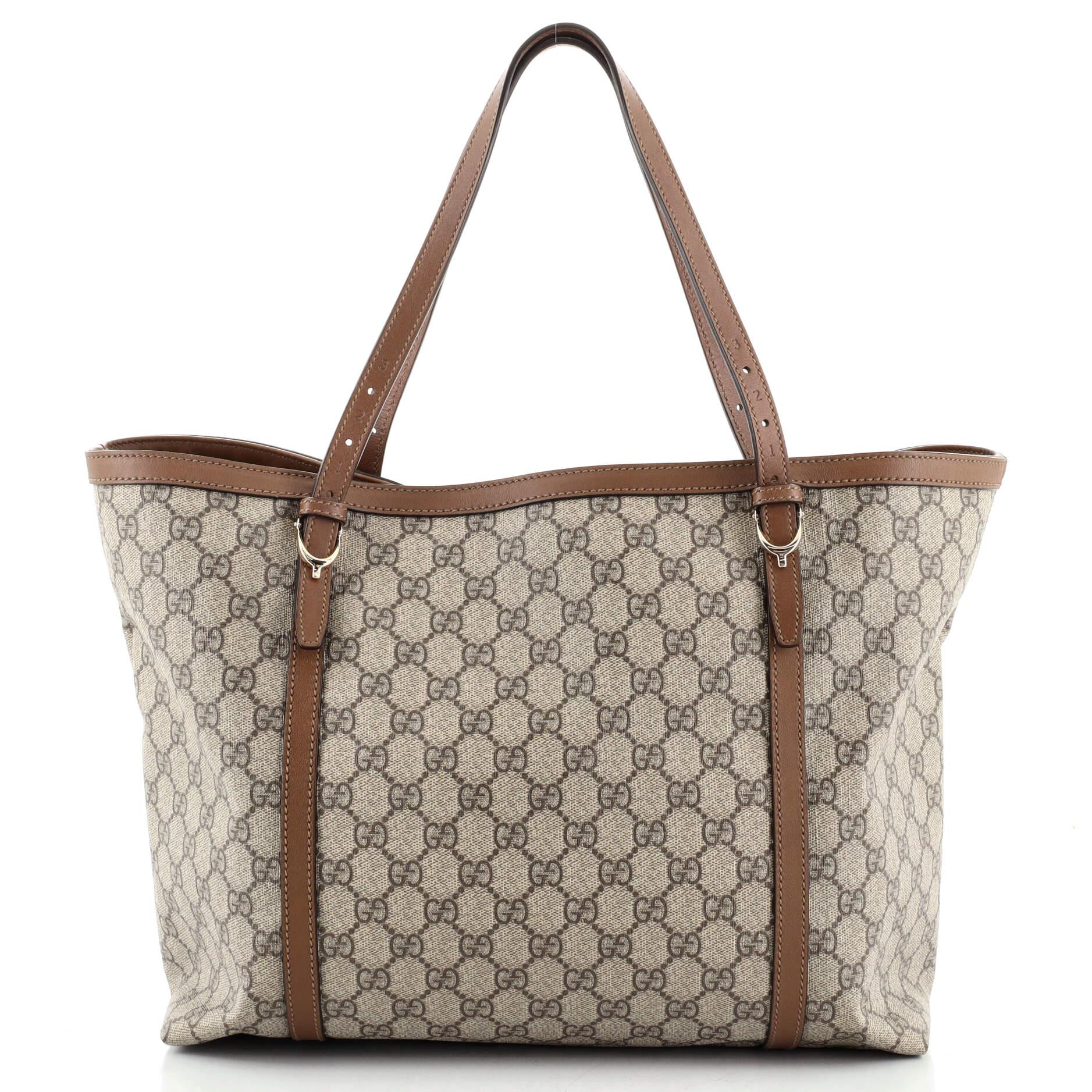 Gucci Nice Tote GG aus beschichtetem Segeltuch Medium (Braun)