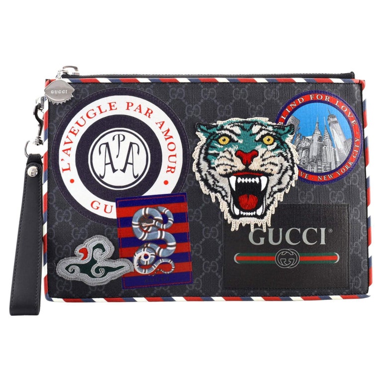 Gucci Night Courrier Pouch GG Coated Canvas with Applique For Sale at  1stDibs