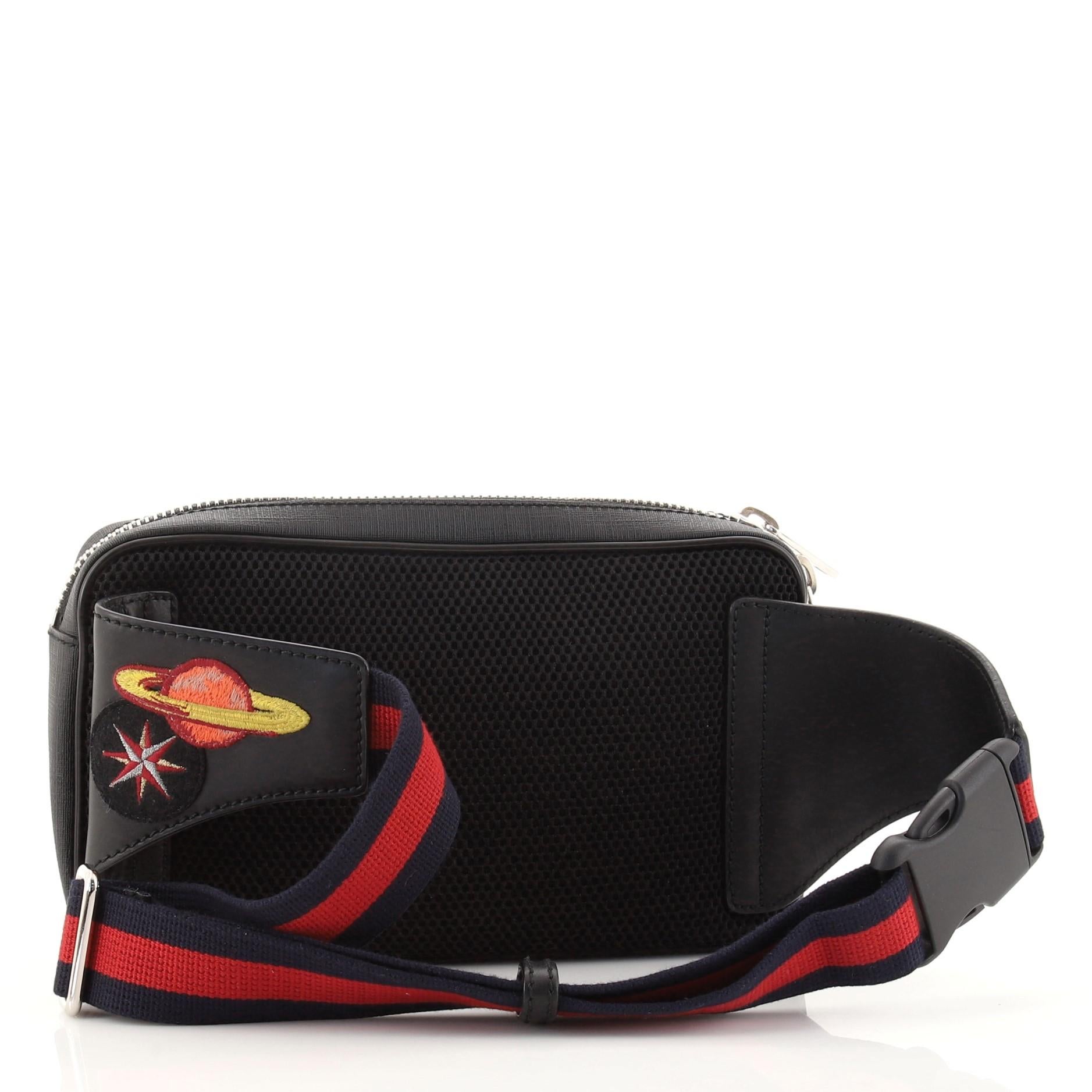 Nero Gucci Night Courrier - Marsupio in tela Coates GG con applique