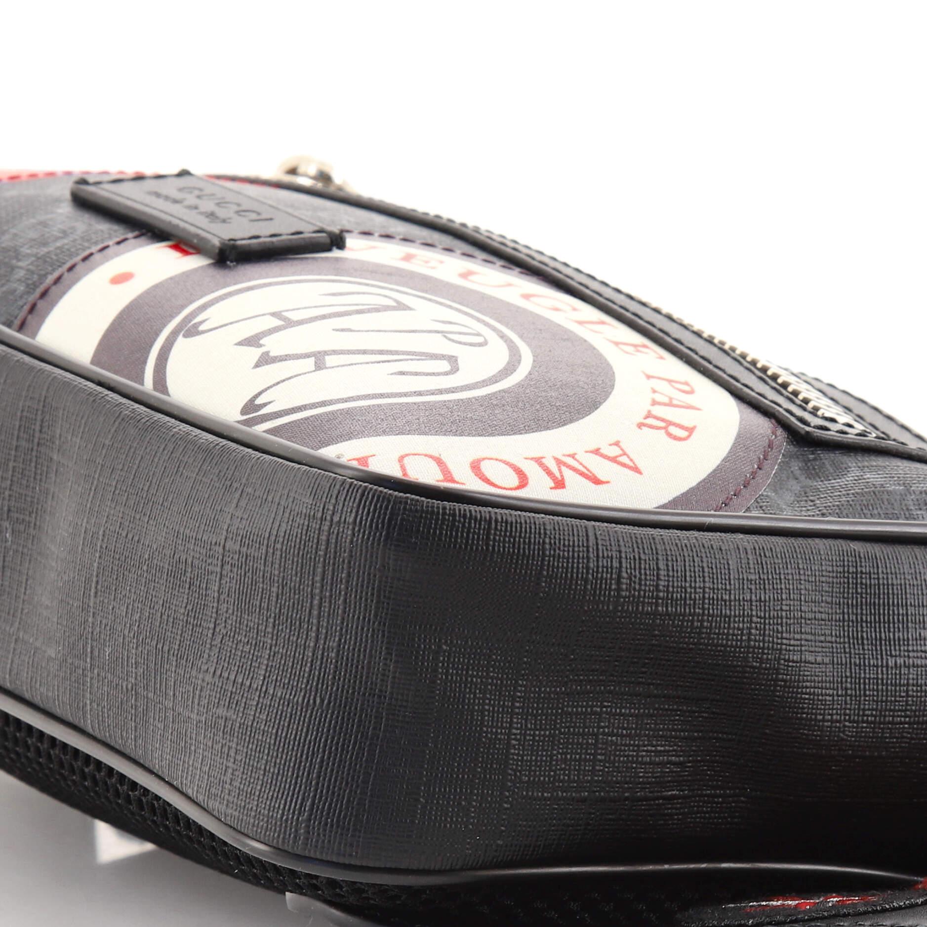 Gucci Night Courrier Waist Bag GG Coated Canvas with Applique In Good Condition In NY, NY
