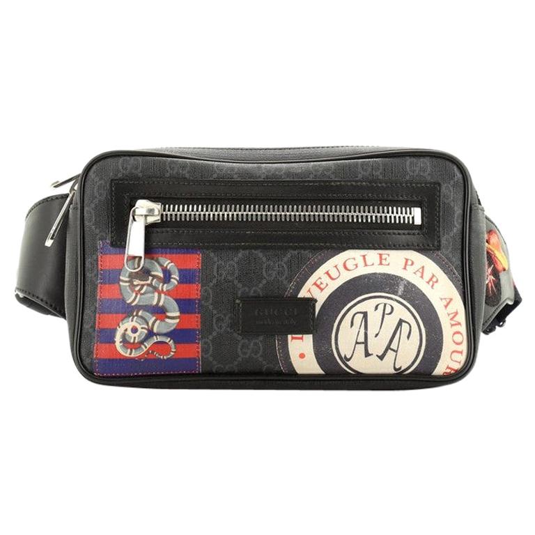 Gucci Night Courrier Waist Bag GG Coated Canvas With Applique at ...