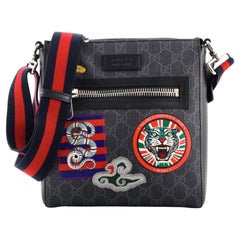 Gucci Night Courrier Zip Messenger GG Coated Canvas with Applique Small