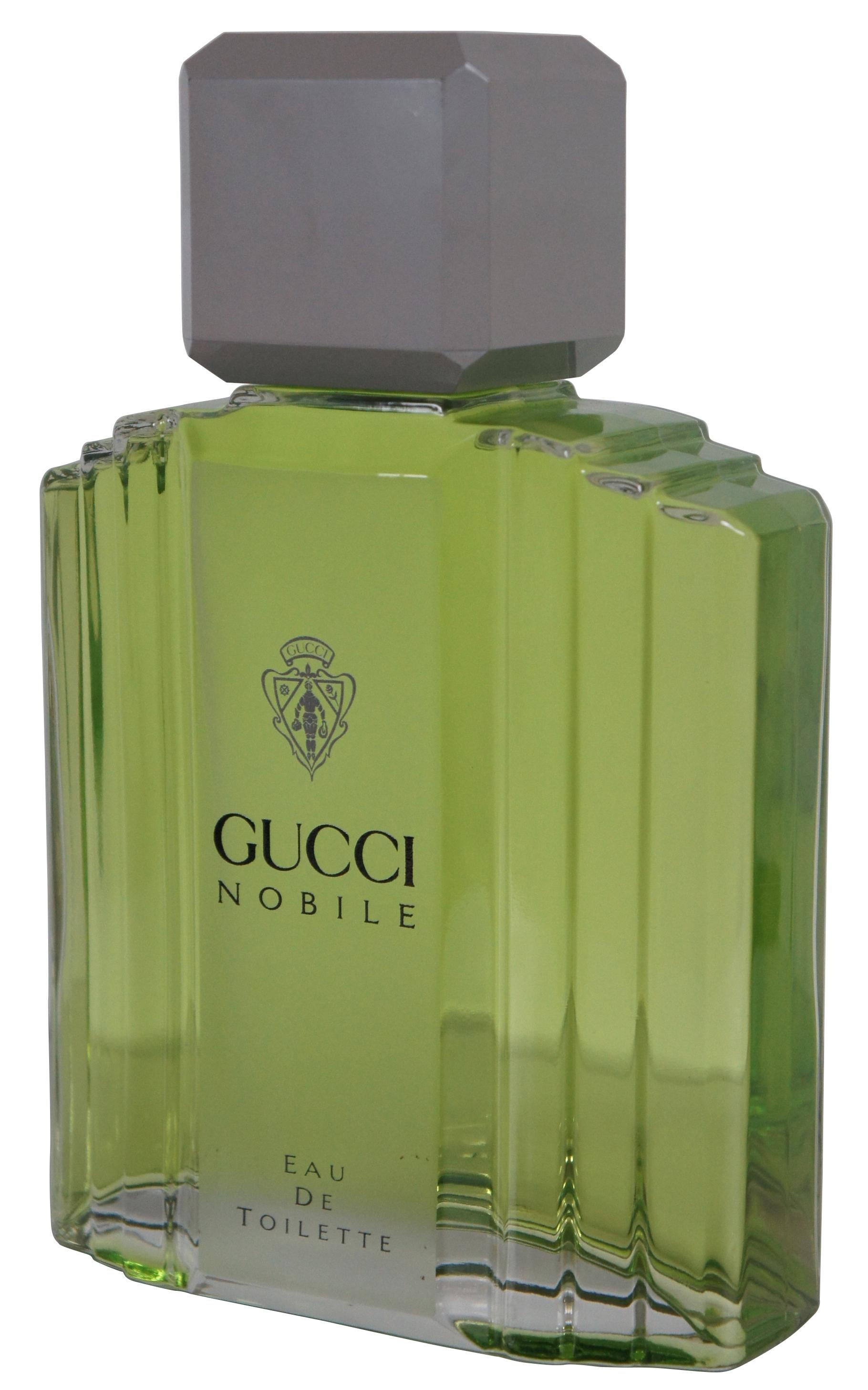 Vintage Gucci Nobile eu de toilette Designerduft factice oder dummy Flasche mit eleganten Art-Deco-Styling, ursprünglich Teil eines Kaufhaus Display. Maße: 11