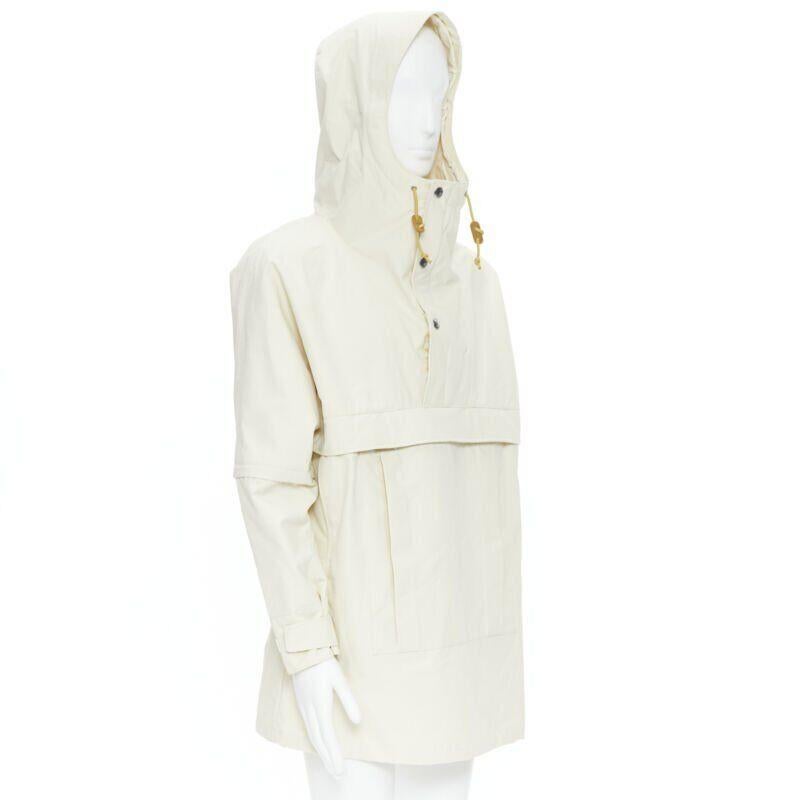 Beige GUCCI NORTH FACE light beige nylon windbreaker anorak pullover jacket S For Sale