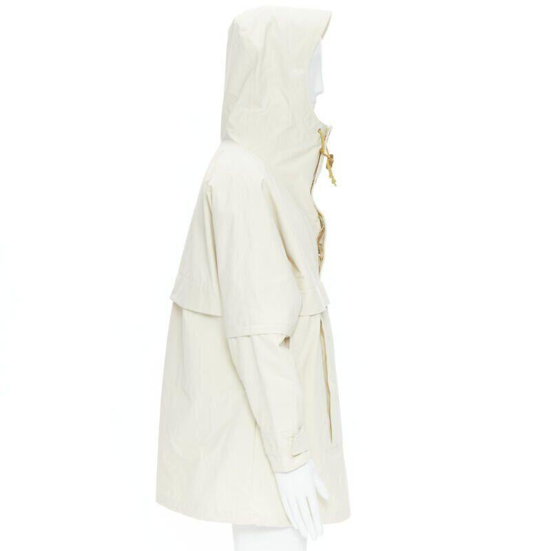 GUCCI NORTH FACE light beige nylon windbreaker anorak pullover jacket S In Excellent Condition For Sale In Hong Kong, NT