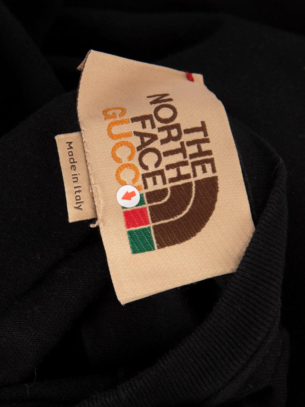 Gucci North Face x Gucci Maglietta stampata nera taglia XXS In condizioni buone in vendita a London, GB