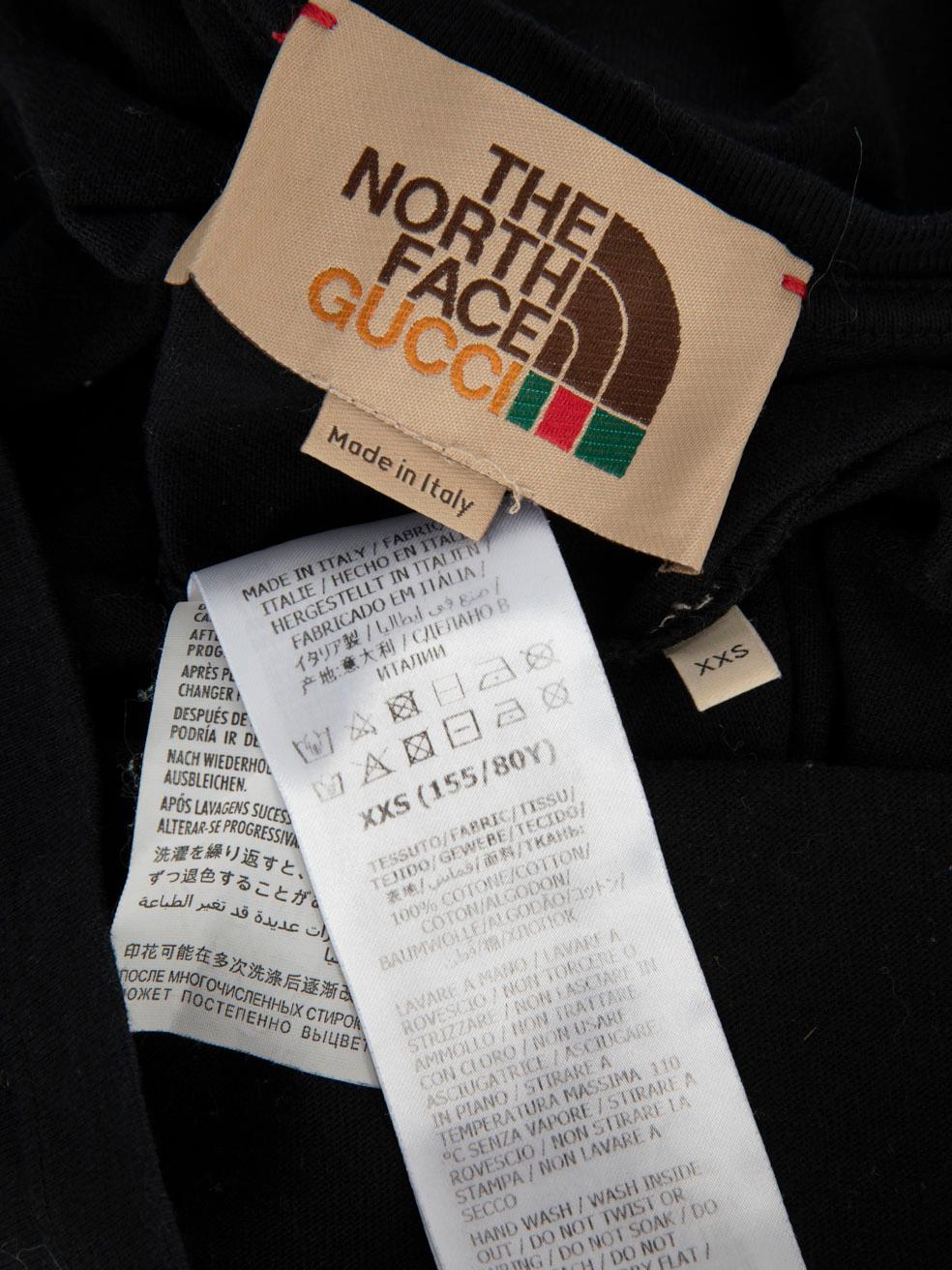 Donna Gucci North Face x Gucci Maglietta stampata nera taglia XXS in vendita