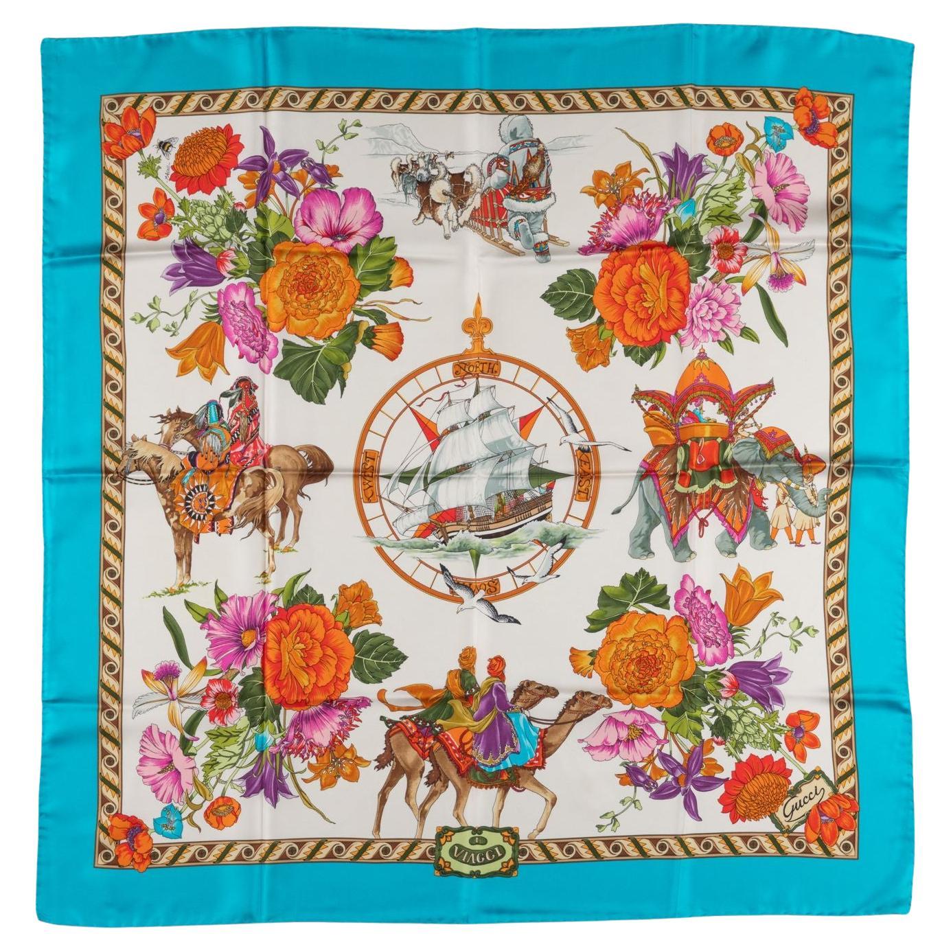 Sciarpa in seta Gucci "North, South, West, East"