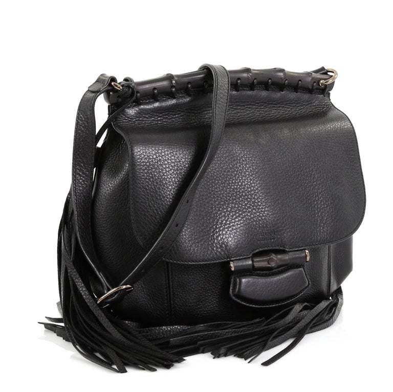 Gucci Nouveau Fringe Crossbody Bag Leather Medium at 1stdibs