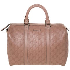 Gucci Nude Beige Guccissima Leather Medium Joy Boston Bag