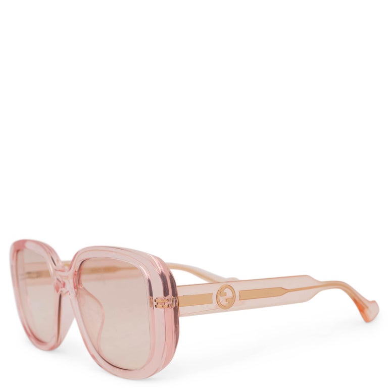 GUCCI nude pink transparent SQURE Sunglasses GG1557SK For  display picture 1