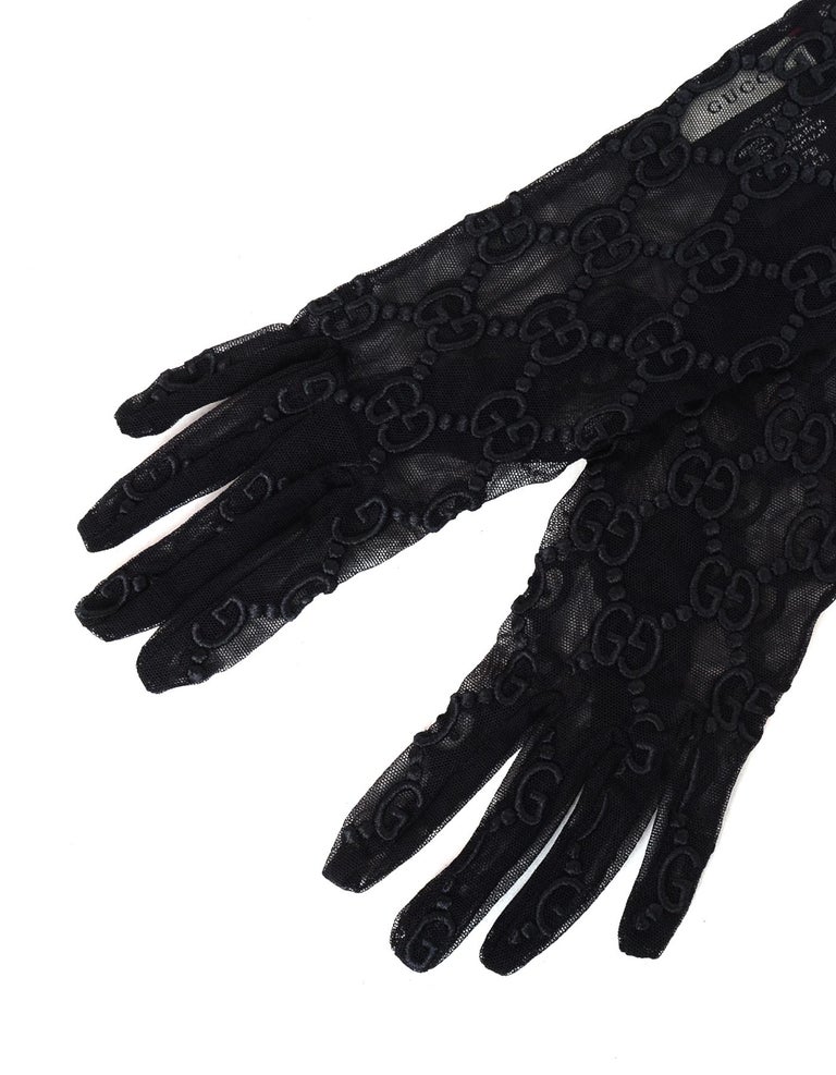 Gucci Tulle Gloves With GG Motif - Farfetch