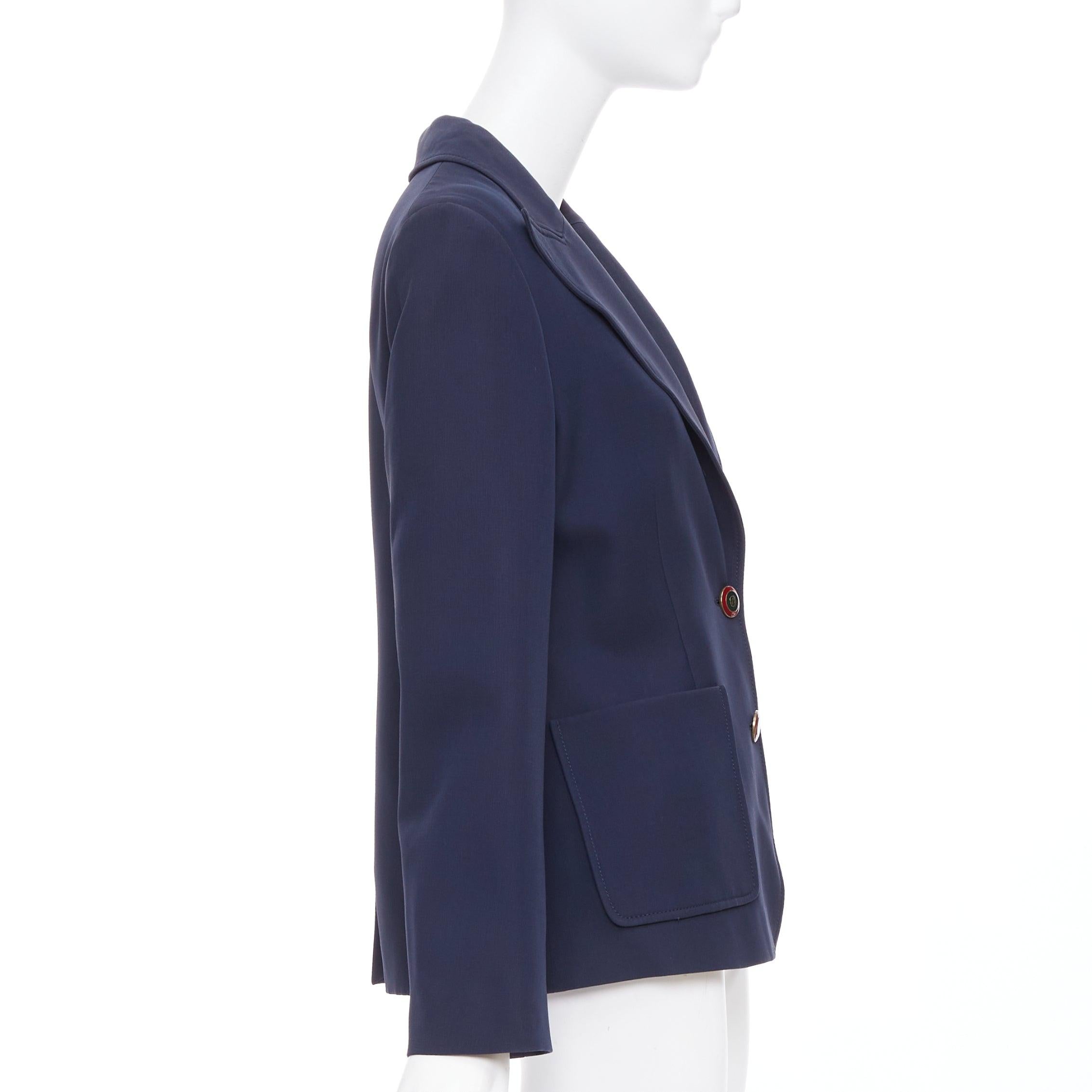 Donna Gucci NY Yankees 2018 Alessandro Michele giacca blazer in lana e seta color navy IT42 M. in vendita
