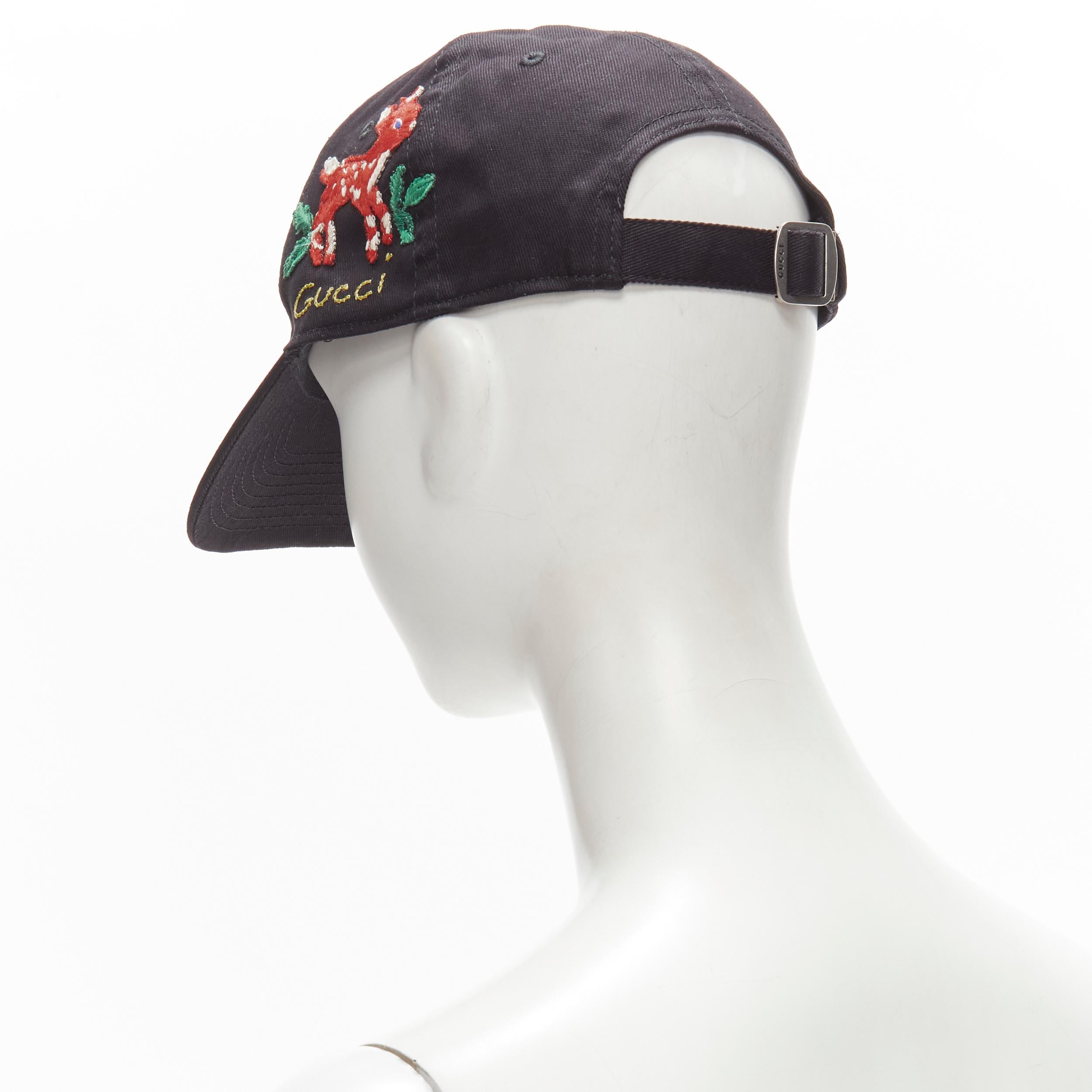 GUCCI NY YANKEES 2018 black Bambi embroidery cap hat 55-59cm 2