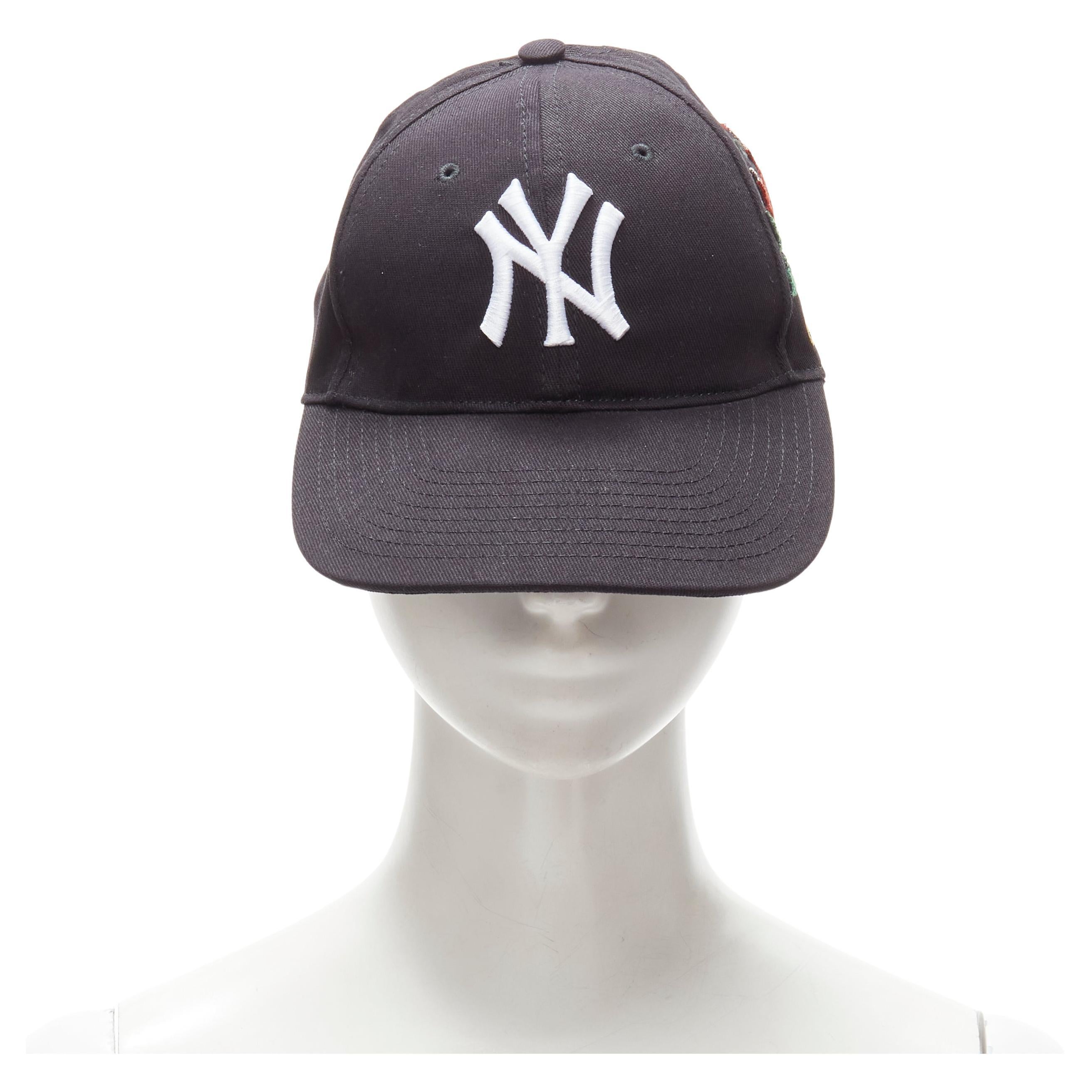 GUCCI NY YANKEES 2018 black Bambi embroidery cap hat 55-59cm