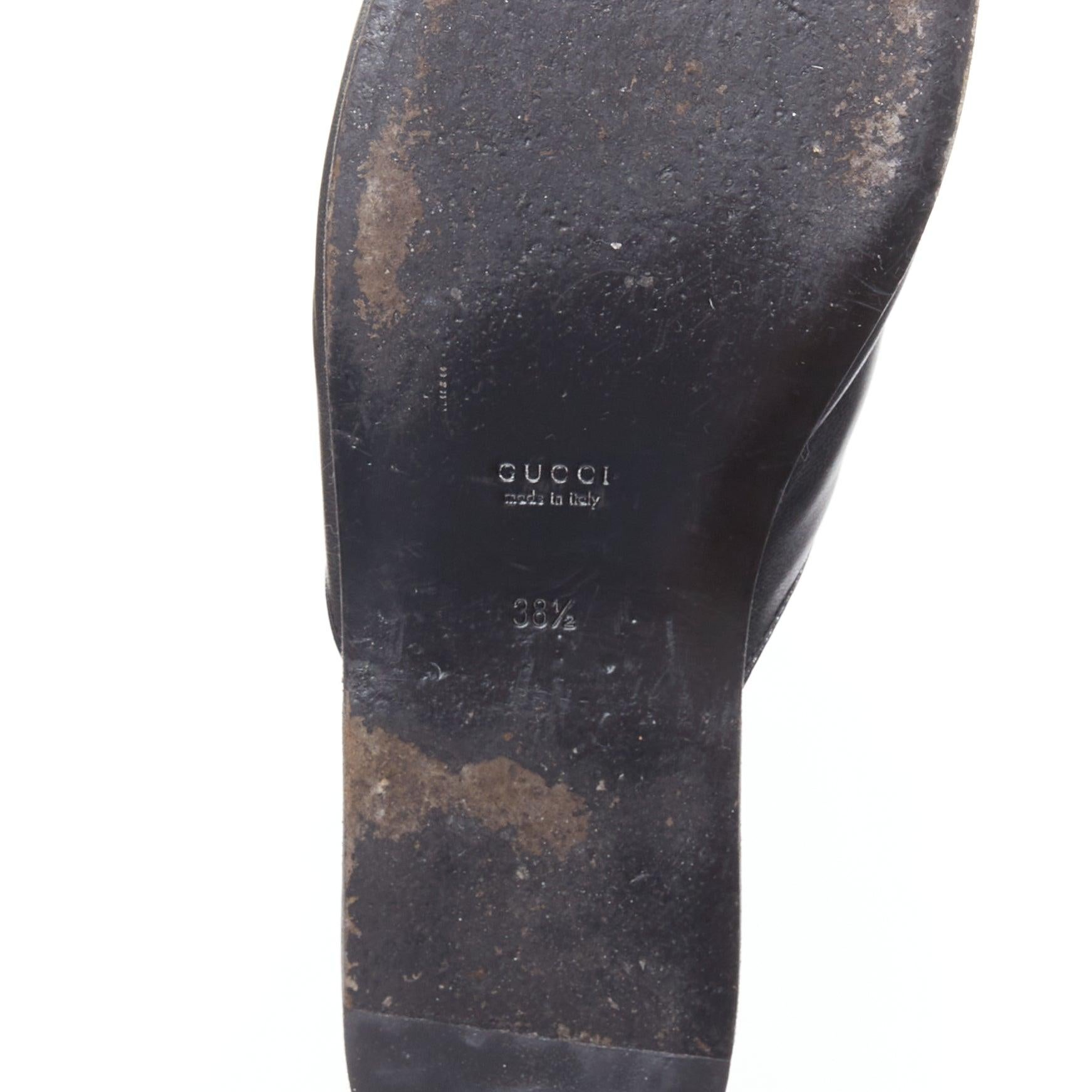 GUCCI NY Yankees black green red leather slip on mules flats EU38.5 5