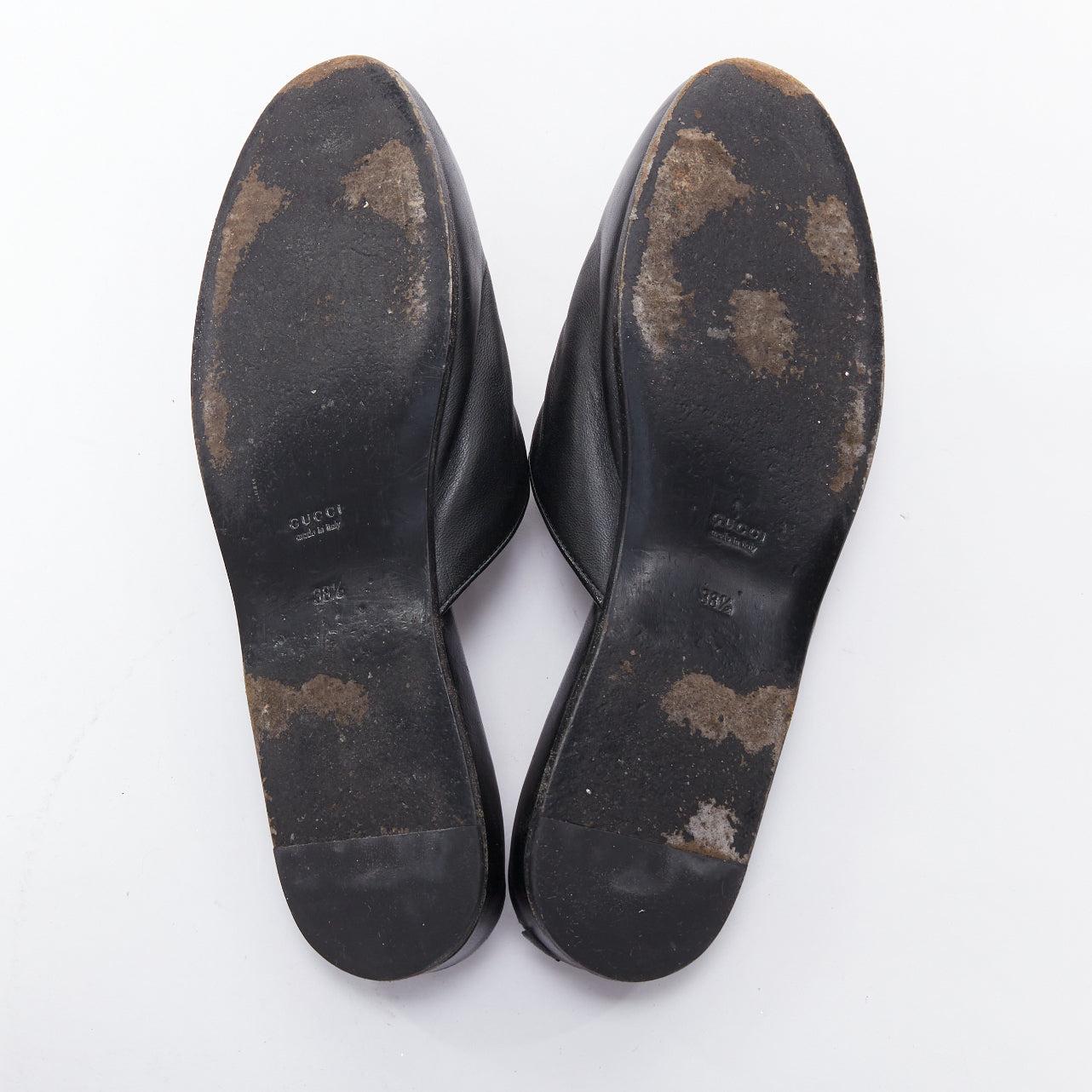 GUCCI NY Yankees black green red leather slip on mules flats EU38.5 6