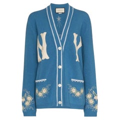 Gucci NY Yankees Patch Embroidered Wool Cardigan size M