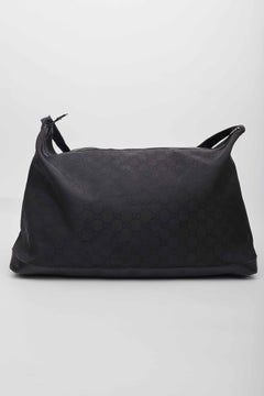 Gucci Nylon Black Monogram Hobo 48hr Travel Bag Large