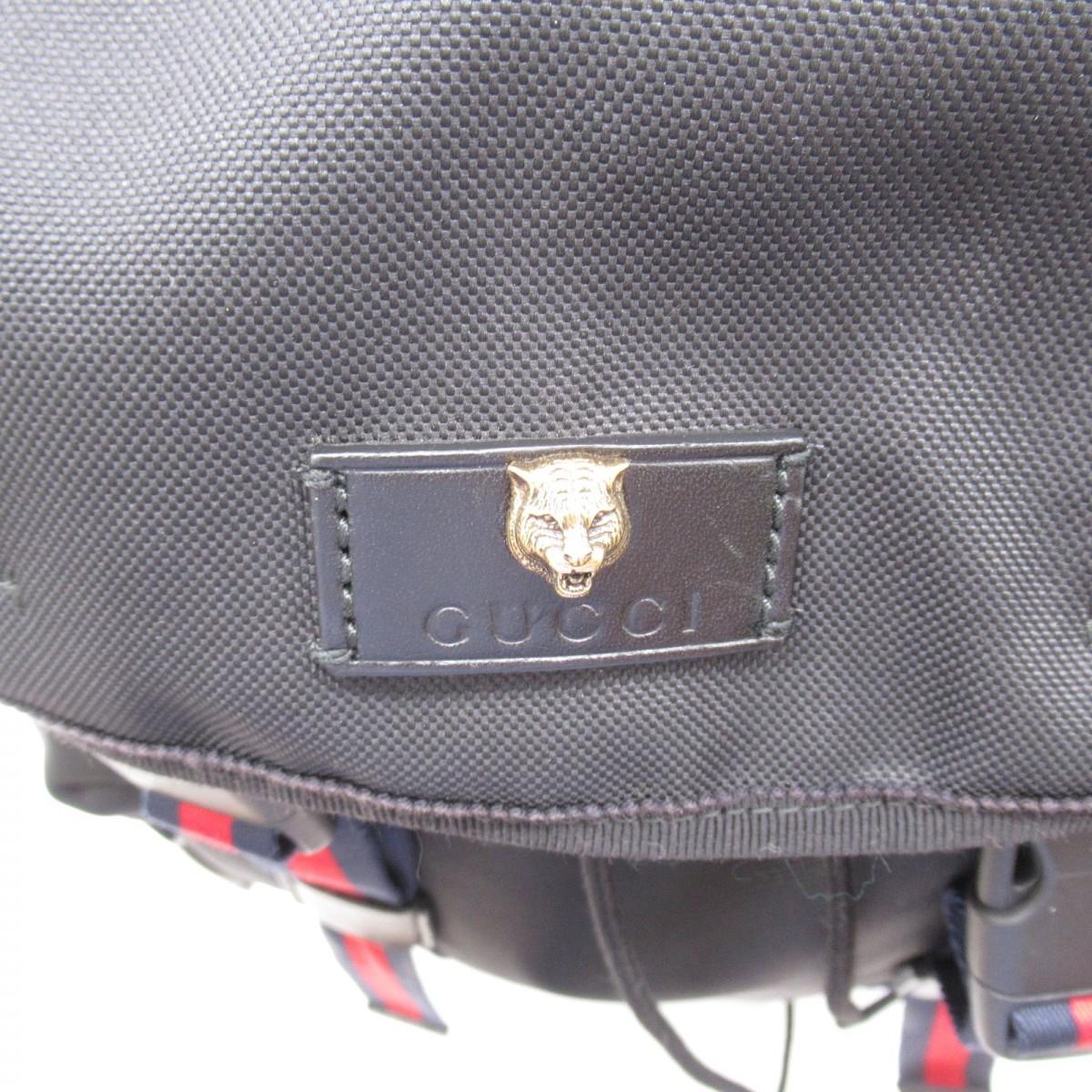 Gucci Nylon Black Web Detail Techno Backpack For Sale 2
