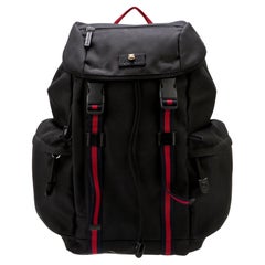Gucci Nylon Black Web Detail Techno Backpack