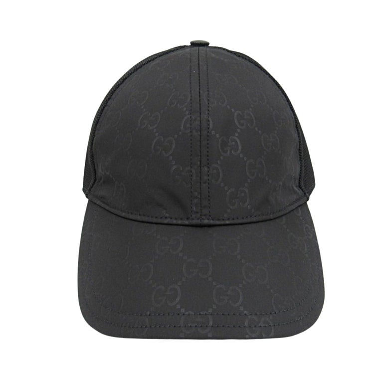 Munk fortryde gasformig Gucci Nylon Monogram Baseball Hat Black Small (510950) at 1stDibs