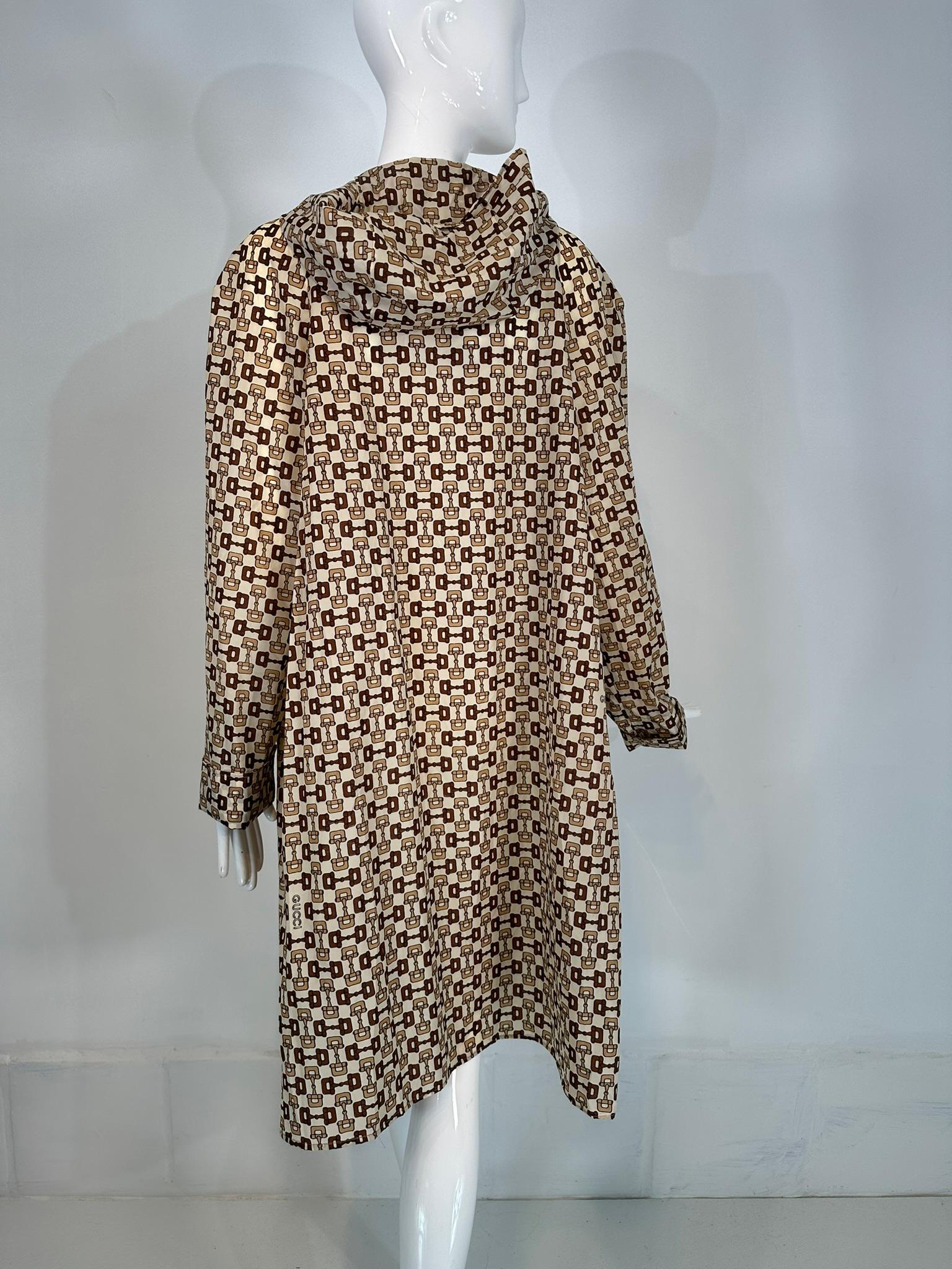 Gucci Nylon Travel Hooded  Rain Coat & Carry Pouch Vintage 1960s 1