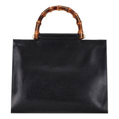 Gucci Nymphaea Beaded Tiger & Bamboo Handle Medium Leather Bag
