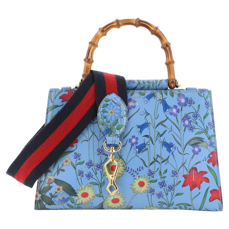 Gucci Nymphaea Top Handle Bag Floral Printed Leather Small at 1stDibs ...