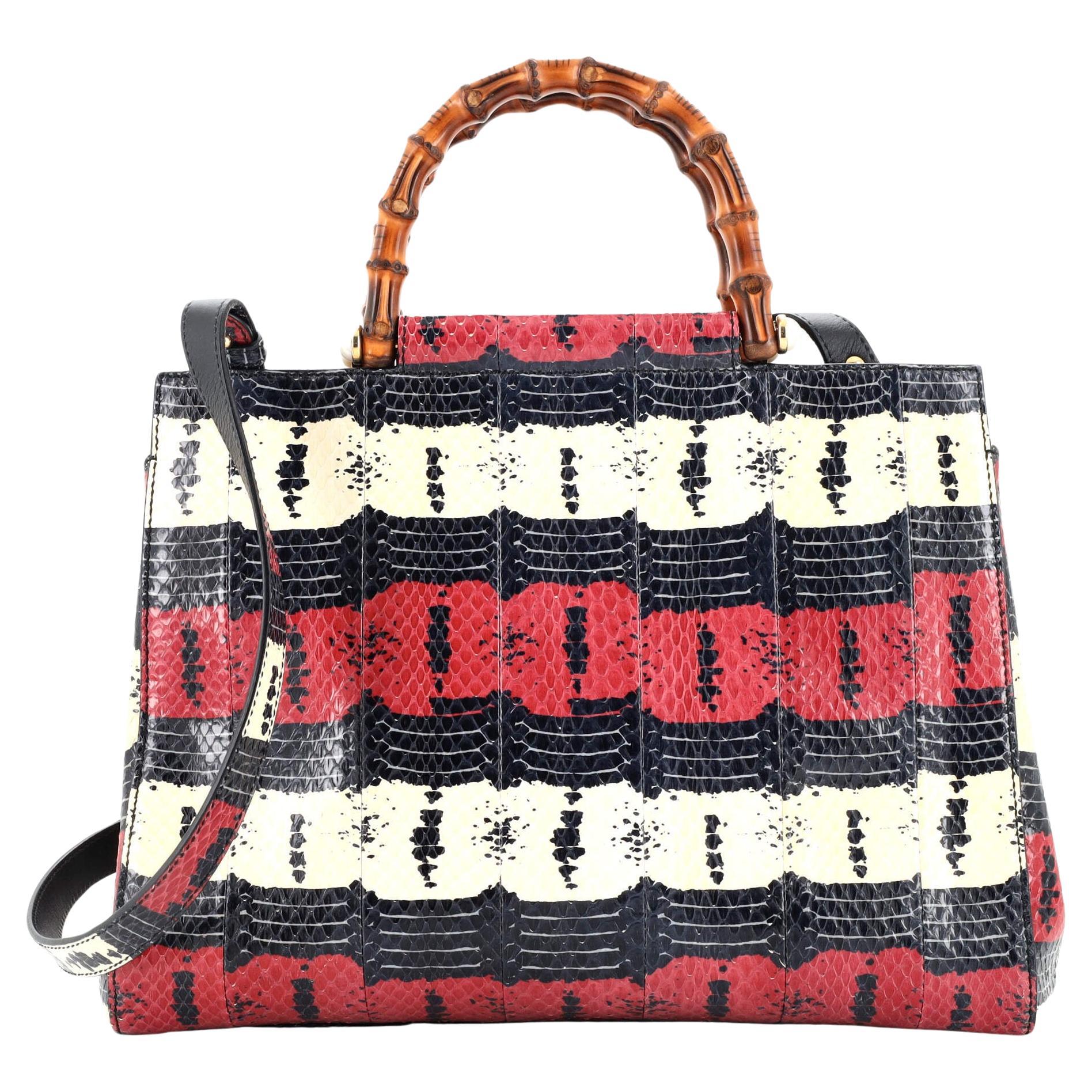 Gucci Nymphaea Top Handle Bag Python Medium For Sale