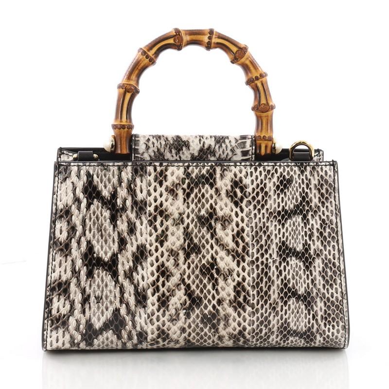Gucci Nymphaea Top Handle Bag Python Mini In Excellent Condition In NY, NY