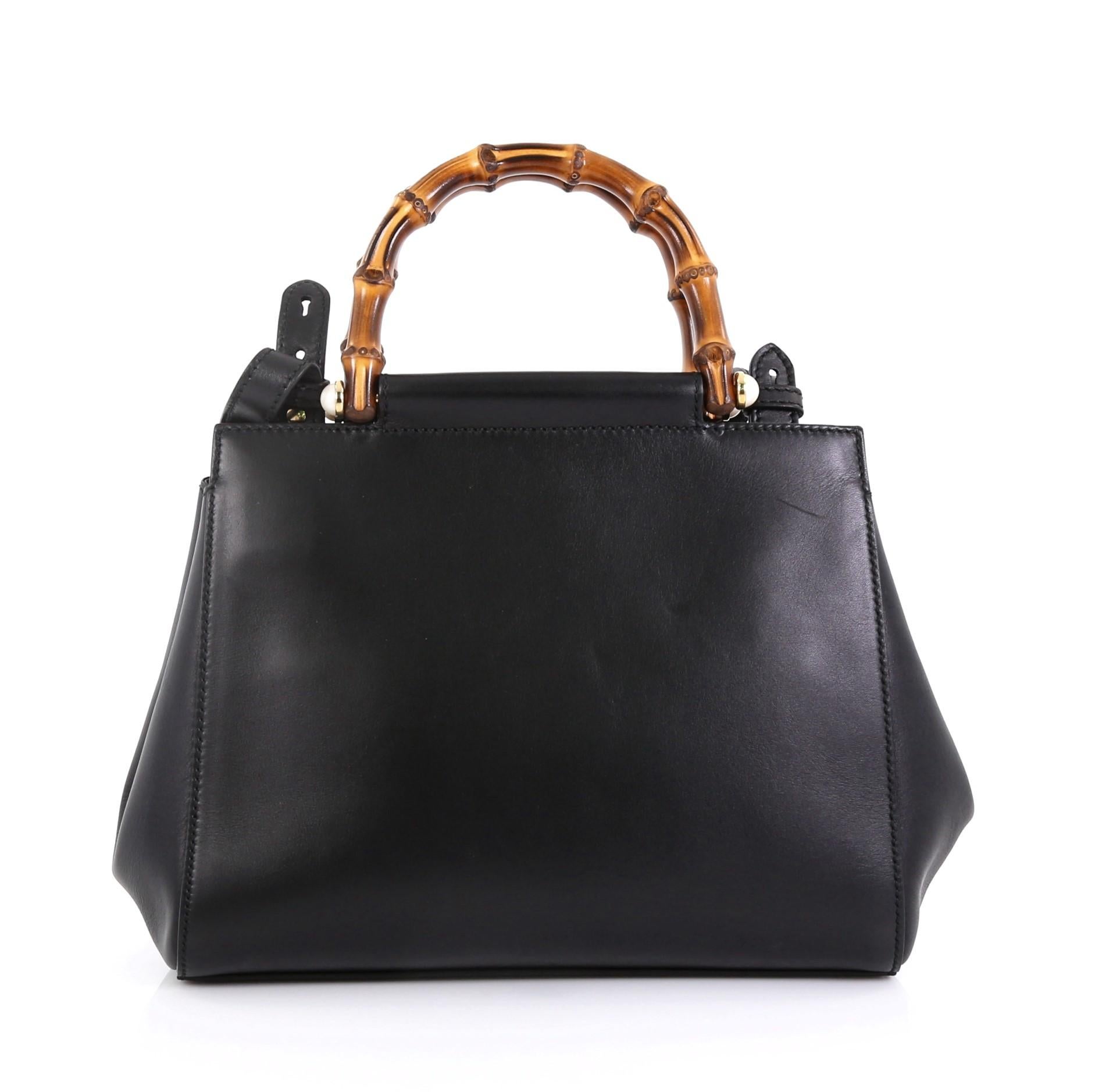 Black Gucci Nymphaea Tote Leather Small