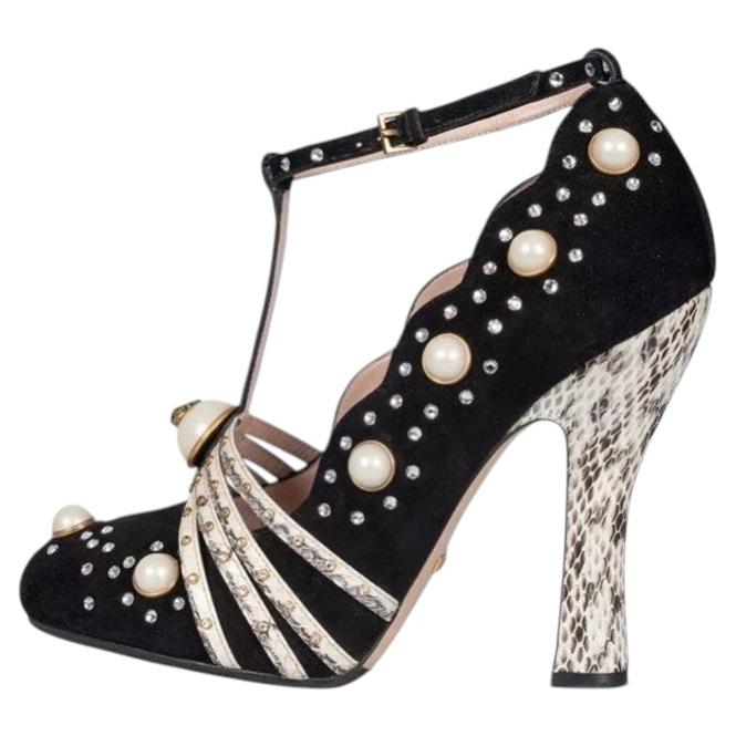 Escarpins Gucci Ofelia en daim noir - Pointure 38,5