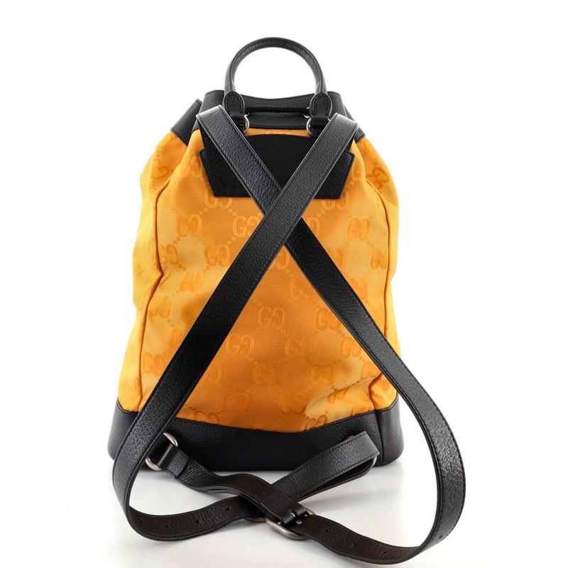 Orange Gucci Off The Grid Drawstring Backpack GG Econyl