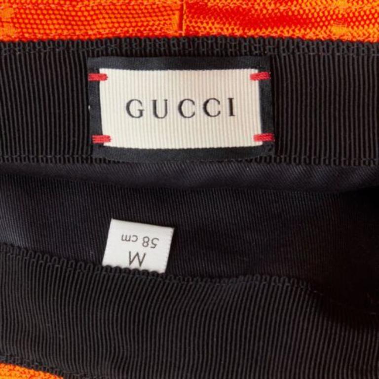 GUCCI Off The Grid orange GG Monogram Lederbesatz Eimer Hut M im Angebot 3