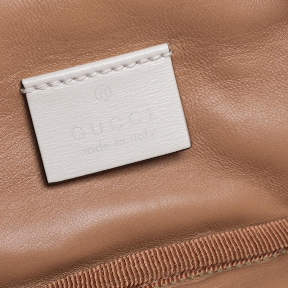 Gucci Off Whie Leather Trapuntata Crossbody Bag 5