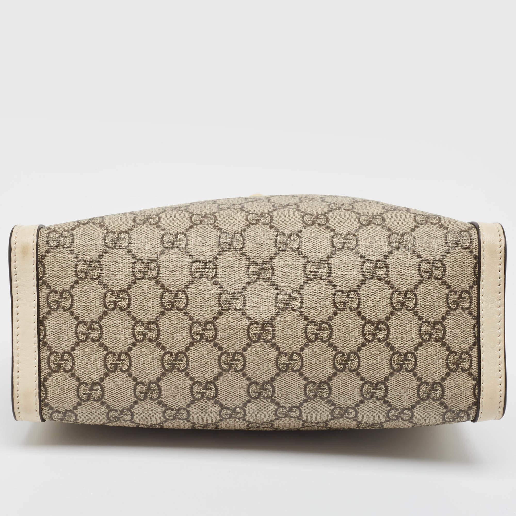 Gucci Off White/Beige GG Supreme Canvas Small Padlock Shoulder Bag 8