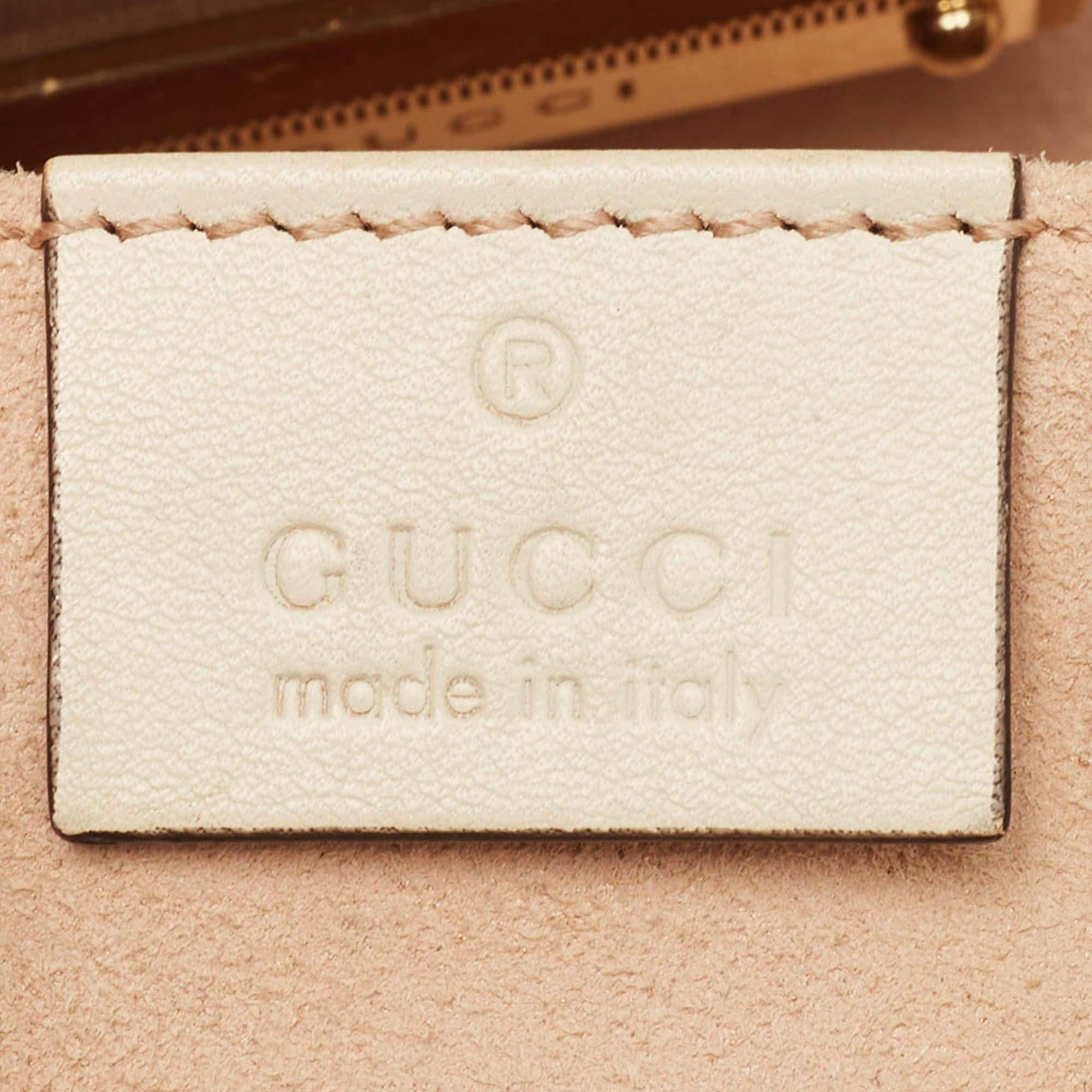 Women's Gucci Off White/Beige GG Supreme Canvas Small Padlock Shoulder Bag