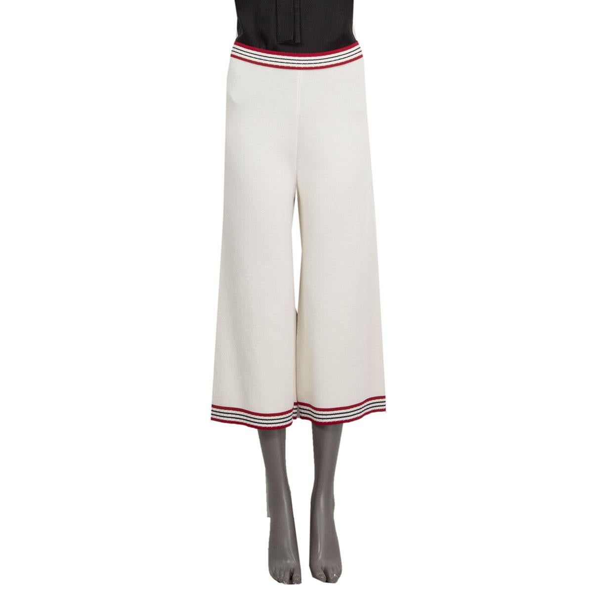 White GUCCI off-white cotton & silk Pants w Stripes S For Sale