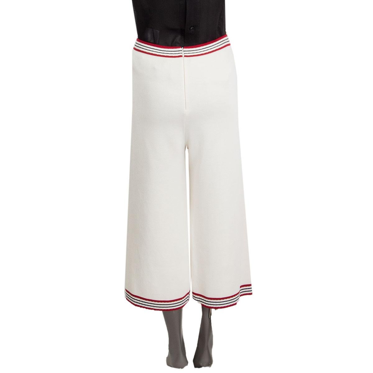 Women's GUCCI off-white cotton & silk Pants w Stripes S For Sale
