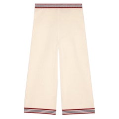 GUCCI - Pantalon en coton et soie blanc cassé avec rayures S